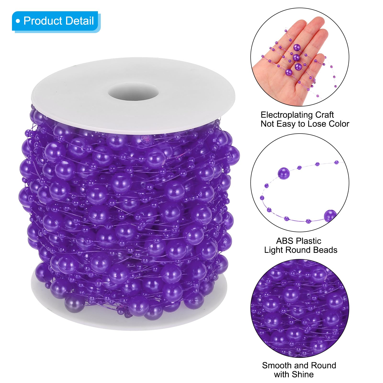 PATIKIL 8+3mm Pearl String - Image 3