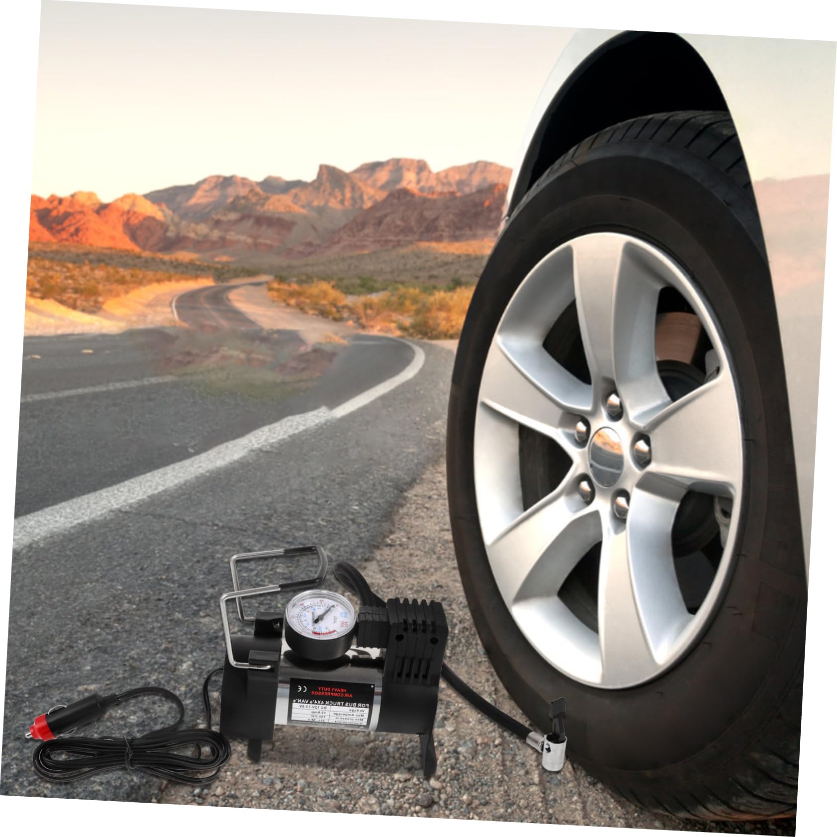 PartyKindom Gonfiatore Pneumatici Auto Pompa ad Aria Elettrica Portatile Compressore Aria Compatto per Biciclette Moto Veicoli