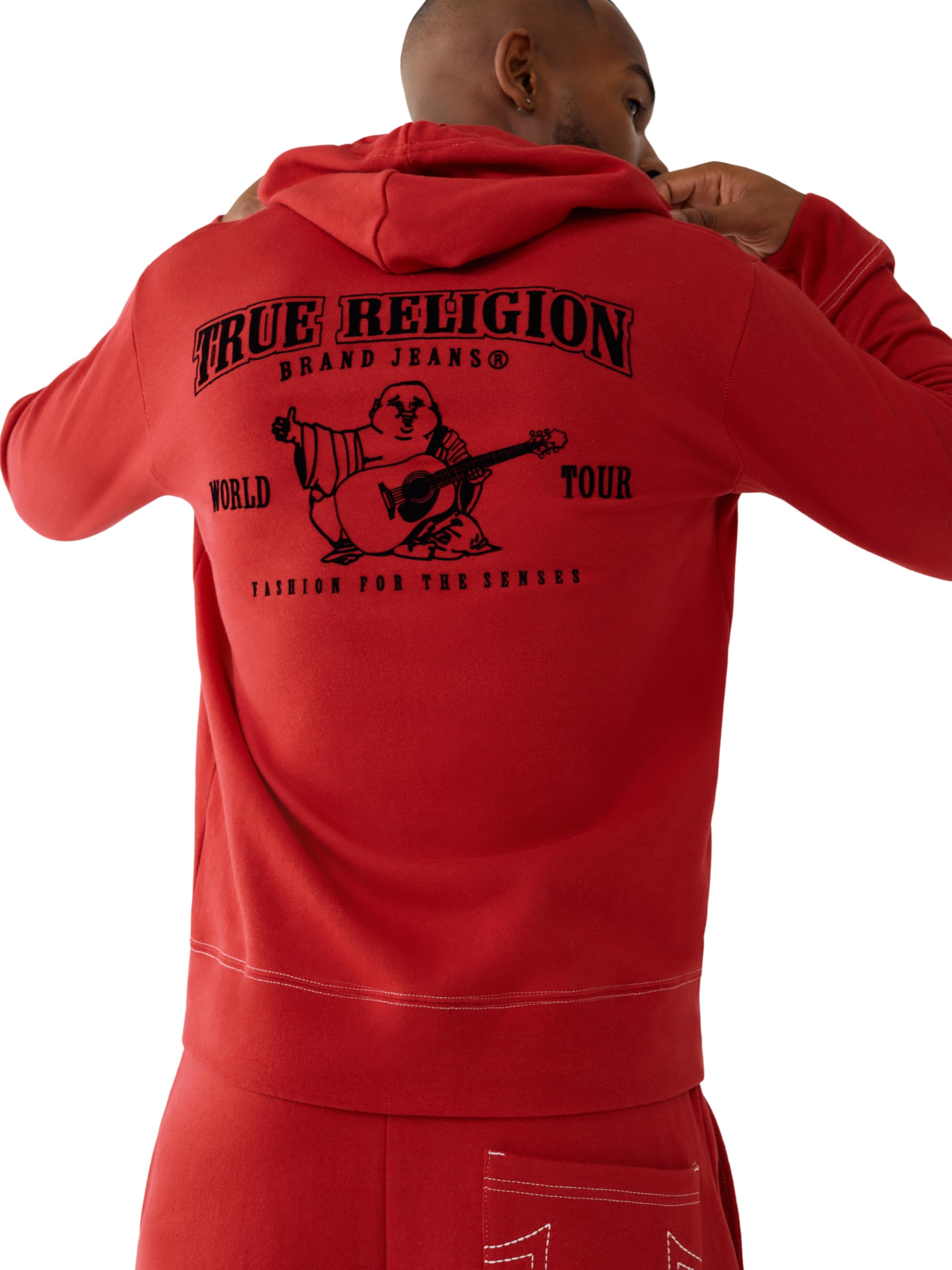 True Religion Buddha Logo Zip Hoodie Felpa con Cappuccio Uomo
