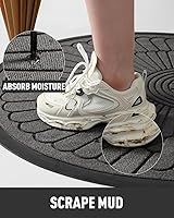 Vista 2 de tchdio Tapete para puerta de entrada al aire libre e interior, semicircular, de goma duradera, antideslizante, para entrada exterior, entrada