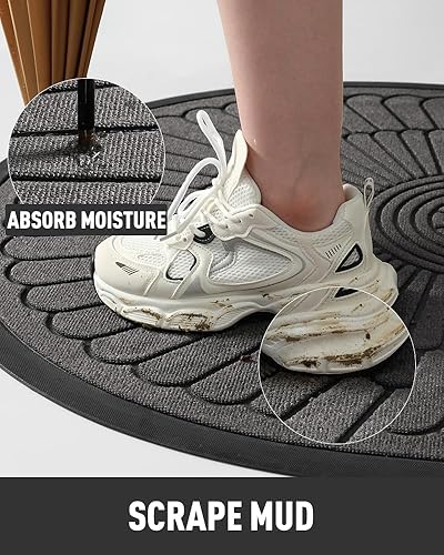 Miniatura 2 de tchdio Tapete para puerta de entrada al aire libre e interior, semicircular, de goma duradera, antideslizante, para entrada exterior, entrada,