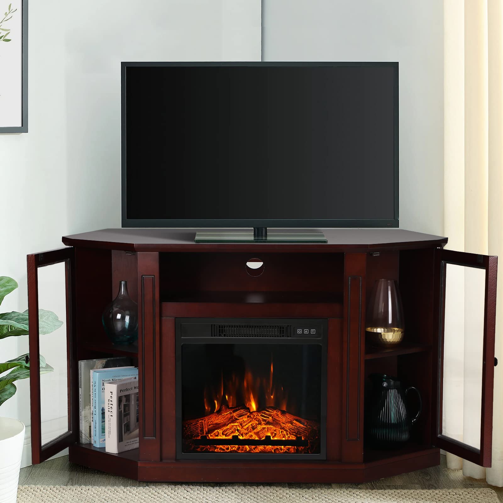 Buy MFSTUDIO Corner Electric Fireplace TV Stand for TV's Up to 55