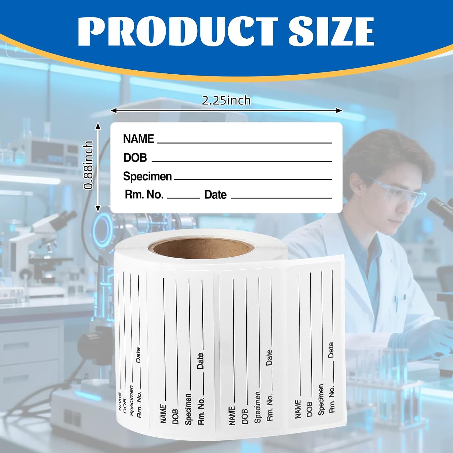420 Pcs Pathology Labels, 2.25" x 0.875" Medical Permanent Paper Label Include Specimen Name, DOB for Hospital Pathology Medical Laboratories Supply(No Dispenser Box)