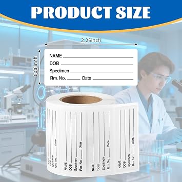 420 Pcs Pathology Labels, 2.25 x 0.875 Medical Permanent Paper Label Include Specimen Name, DOB for Hospital Pathology Medical Laboratories Supply(No Dispenser Box)