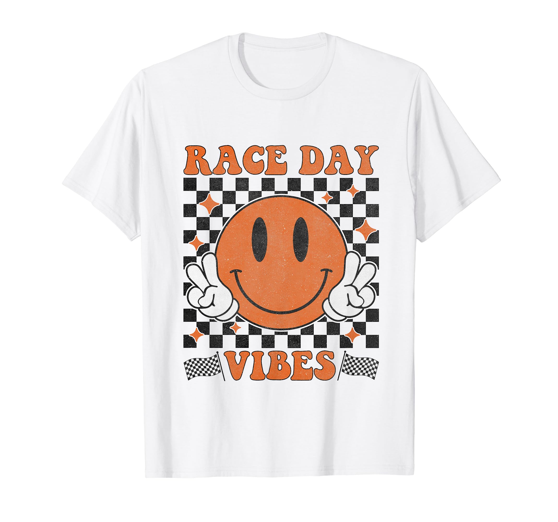 Checkered Flag Race Day Men Women KidsRace Day Vibes Checkered Flag Car Racing Mom Dad Race Car T-Shirt