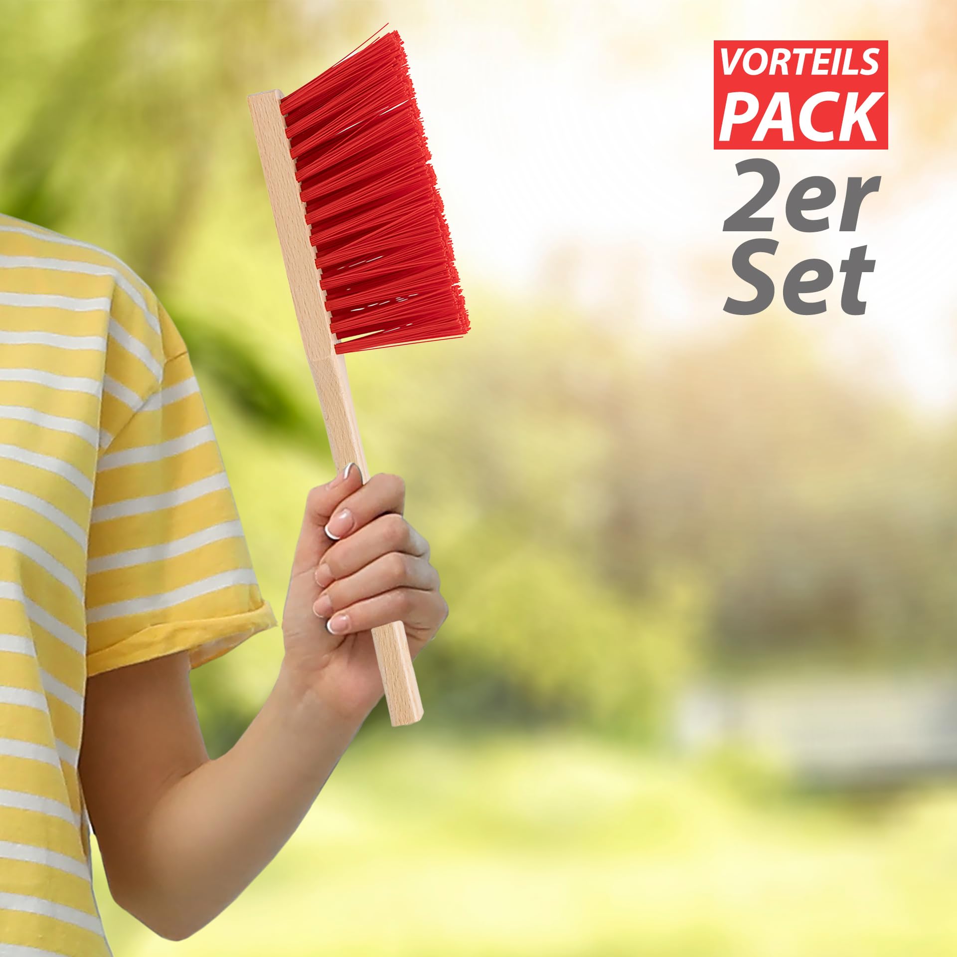 Hausfelder Set di 2 scopini a mano (duri e medi) per esterni