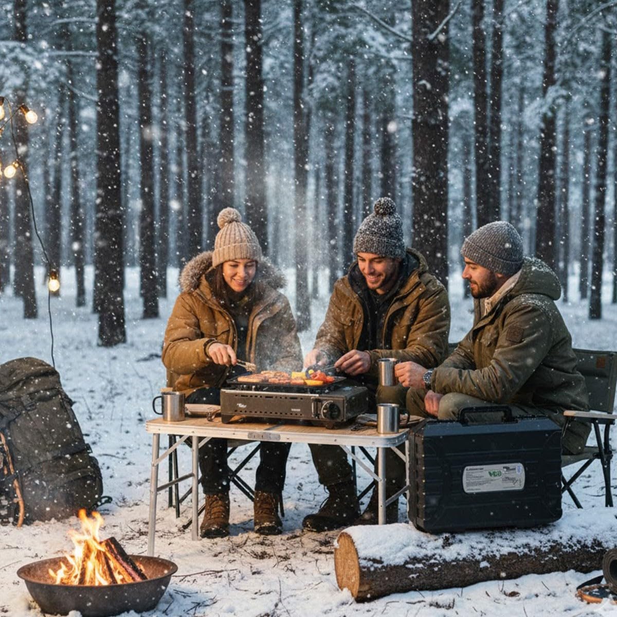 Alpen Camping – Nevada BBQ Gas tragbar | Brenner 1780 W | Fett-Grill, zentraler Schlitz | Piezo-Zündung | Hartschalenkoffer inklusive | Camping, Van, Roadtrip