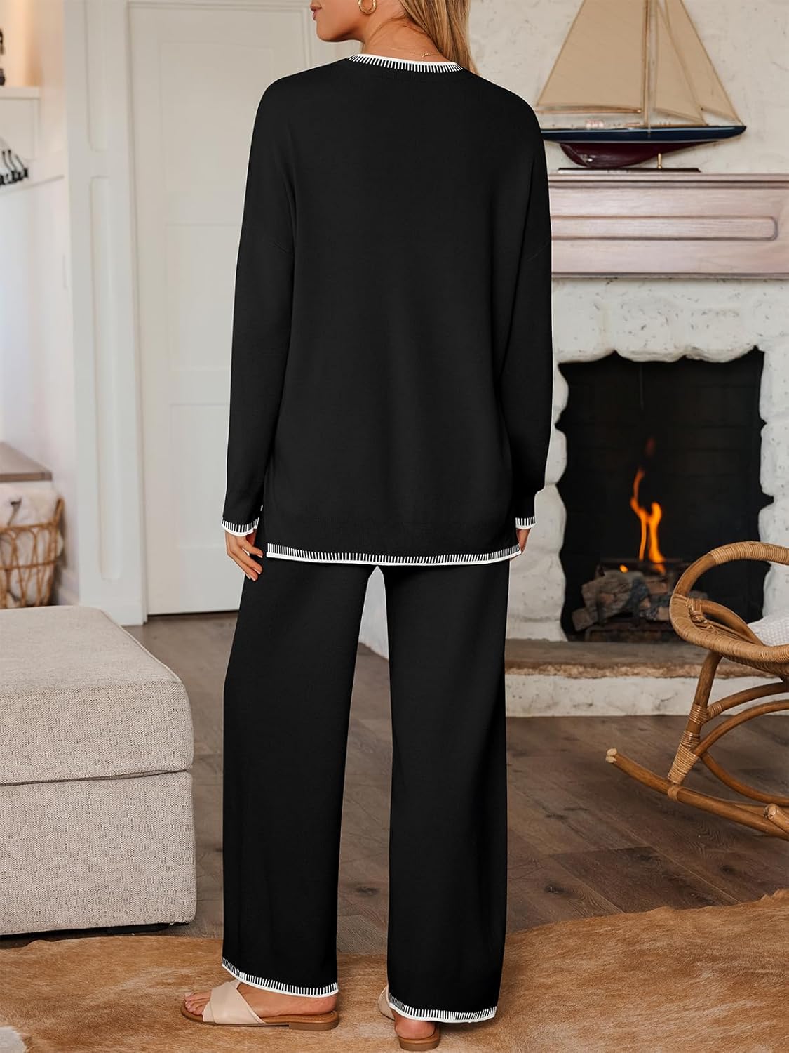 LILLUSORY 2 Piece Knit Lounge Sets Womens Matching Sweater Sets - Image 4