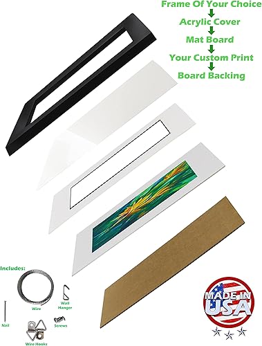 Vista 5 de ArtDirect Marco de madera negro moderno enmarcado personalizado de 12 x 14 pulgadas con tu foto o arte. Sube cualquier imagen y la imprimiremos