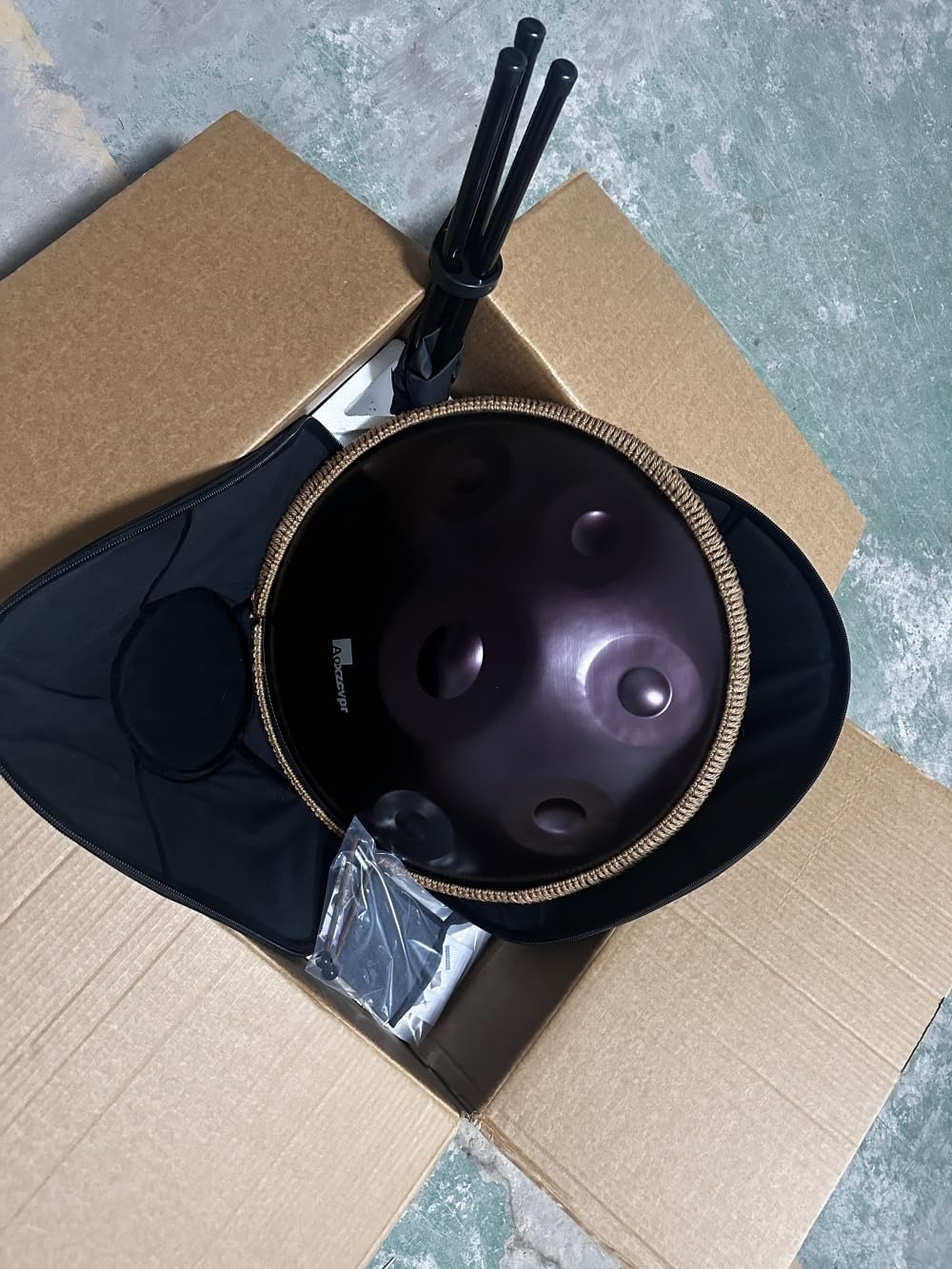 Handpan Trommel 22 Zoll 9 Töne D-Moll 440Hz (Violett) | elektroplierter rostfreier Edelstahl, geeignet für Straßenmusik, Live und Musizieren