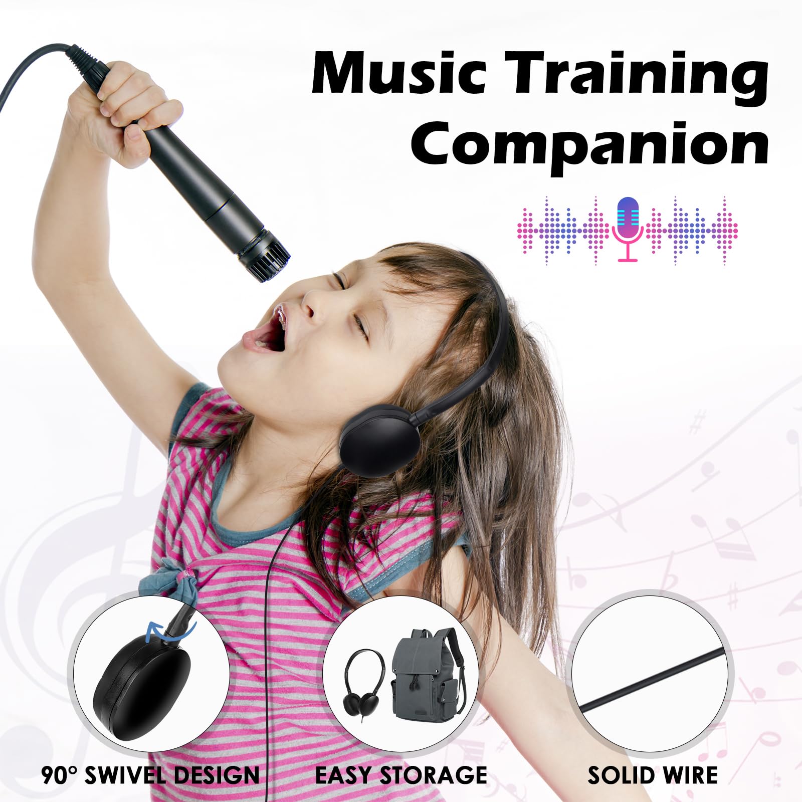 Auriculares para niños, paquete de 30 unidades para aula, escuela, al por mayor, juego de clase para estudiantes, adolescentes, niños y adultos (color negro)
