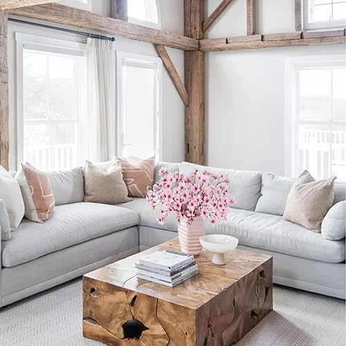 Miniatura 7 de HO2NLE 8 ramas de flores artificiales de seda sintética flores de cerezo flores falsas para el hogar jardín restrante hotel fiestas bodas centros de