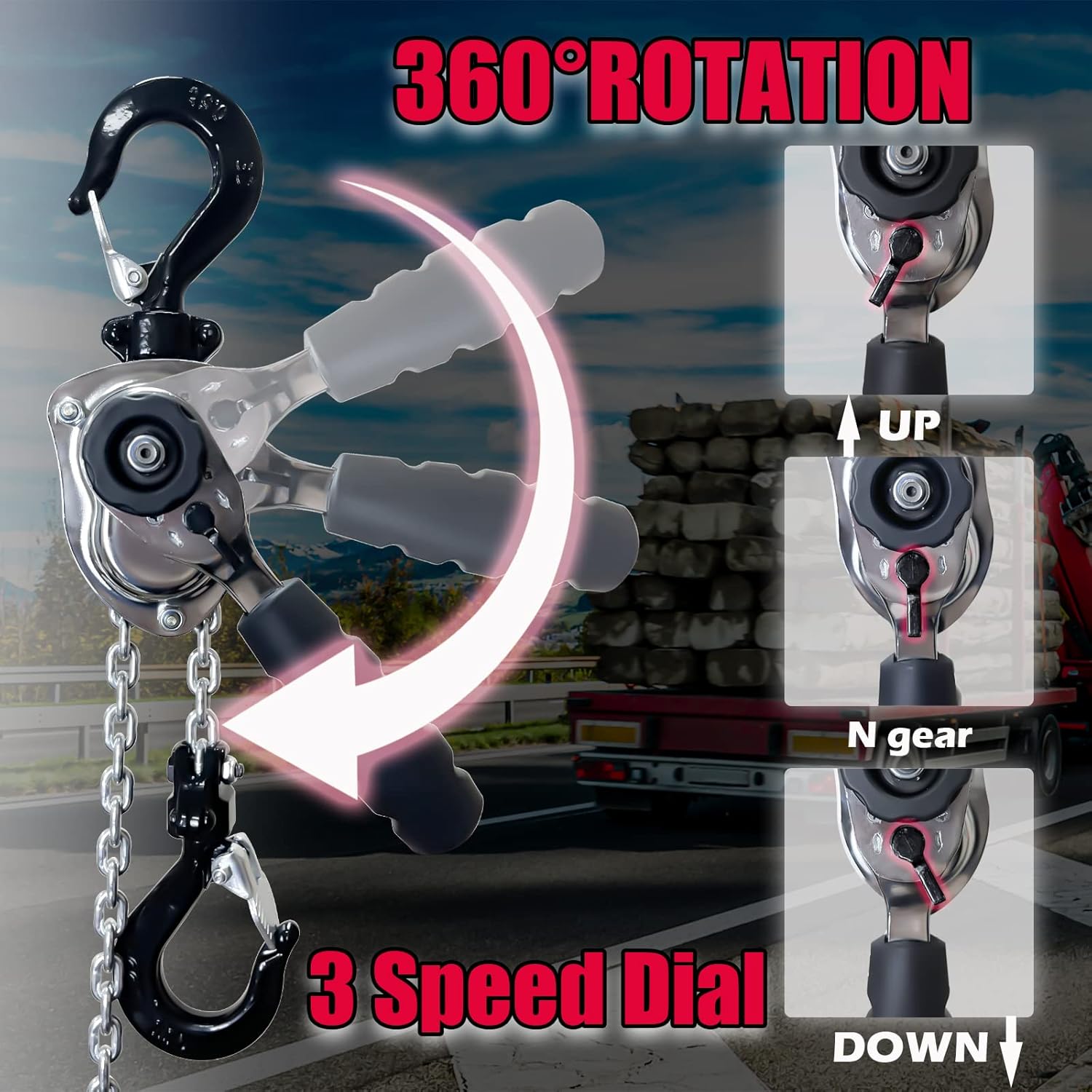 YATOINTO Mini Lever Block 360-degree rotation and 3-speed dial settings
