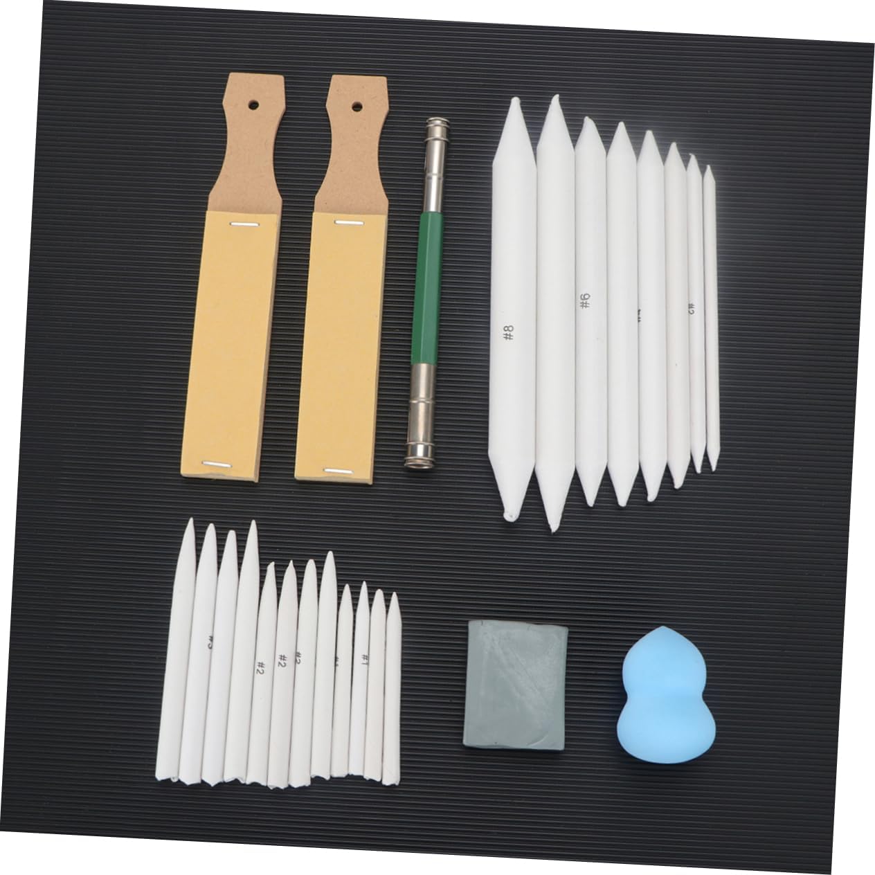 NUOBESTY 25PCS Sketch Tool Set for Beginners Blending Paper Stumps Eraser Extender Charcoal Sandpaper for Drawing Shading and Texturing Art Supplies for Artists