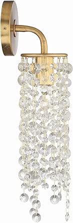 Crystorama Gabrielle 1 Light Antique Gold Sconce