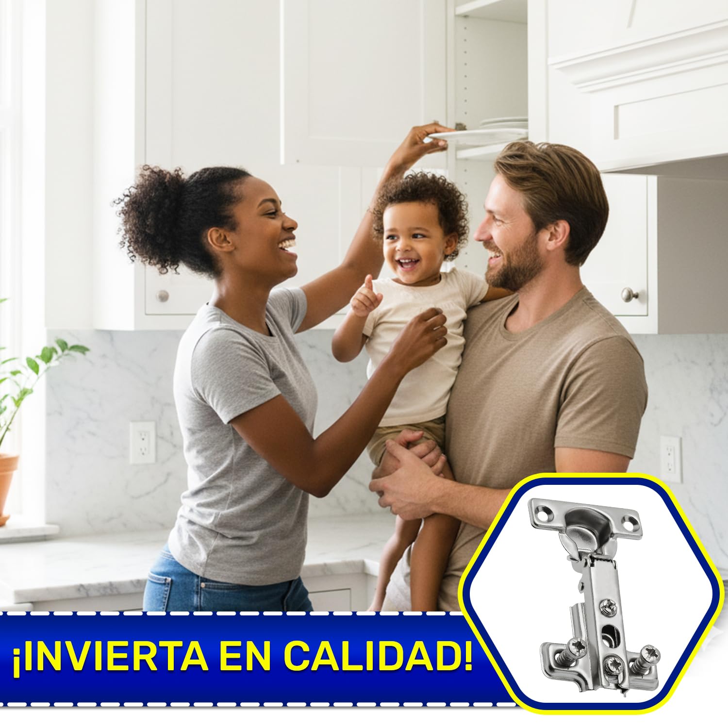 4 Piezas Bisagra Puertas Cocina con Ángulo Apertura 95° - Dotados del Sistema Slide-On - Montaje de Bisagra para Puertas H=0 Ø 26 mm - Garantía de 10 Años - MONTERAL