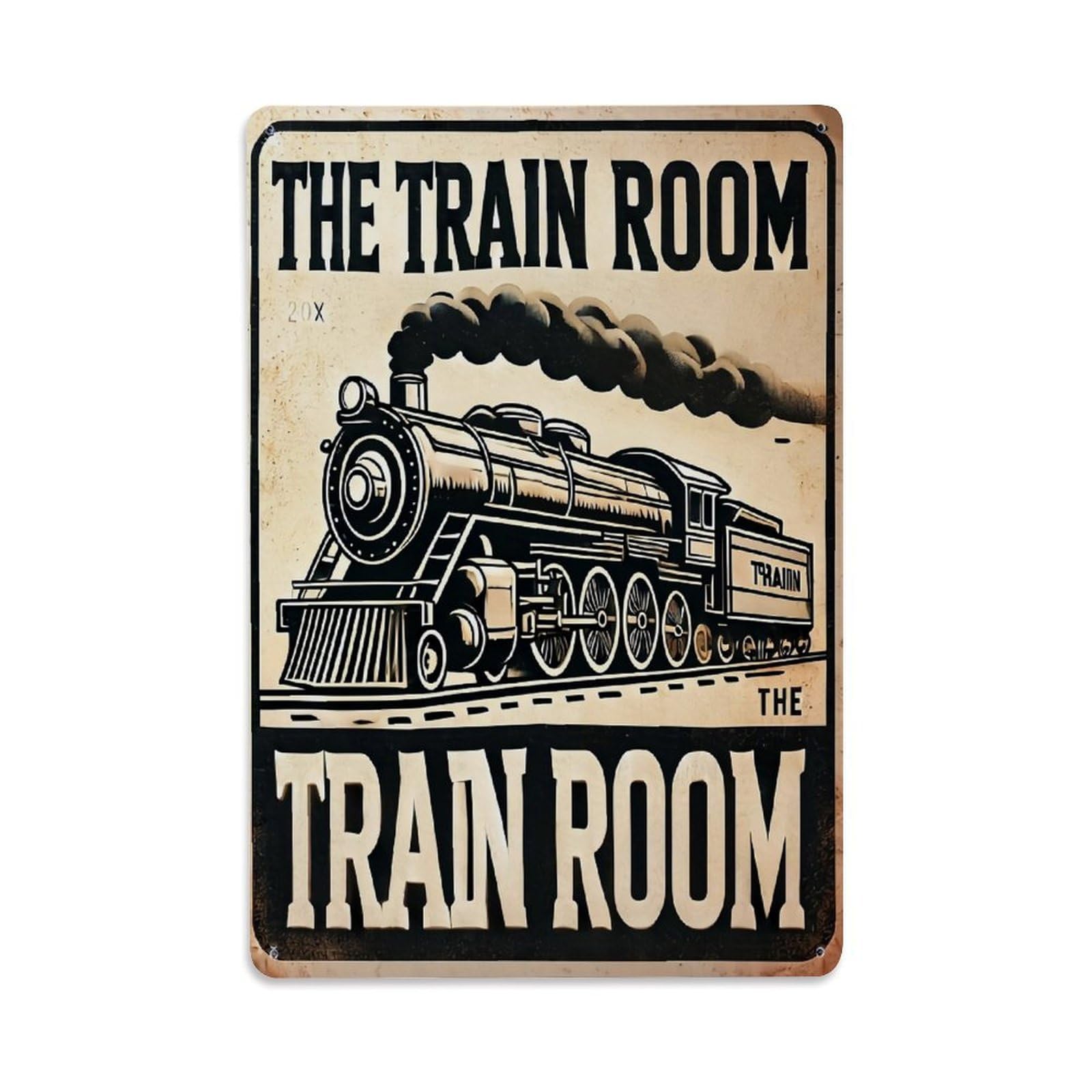 Jdfenggu Vintage Train Engine Smoke Tracks Sign Retro Metal Tin Sign, Decor Art Poster For Bar, Home, Man Cave, Kitchen, Laundry Room Gift 8X12inch