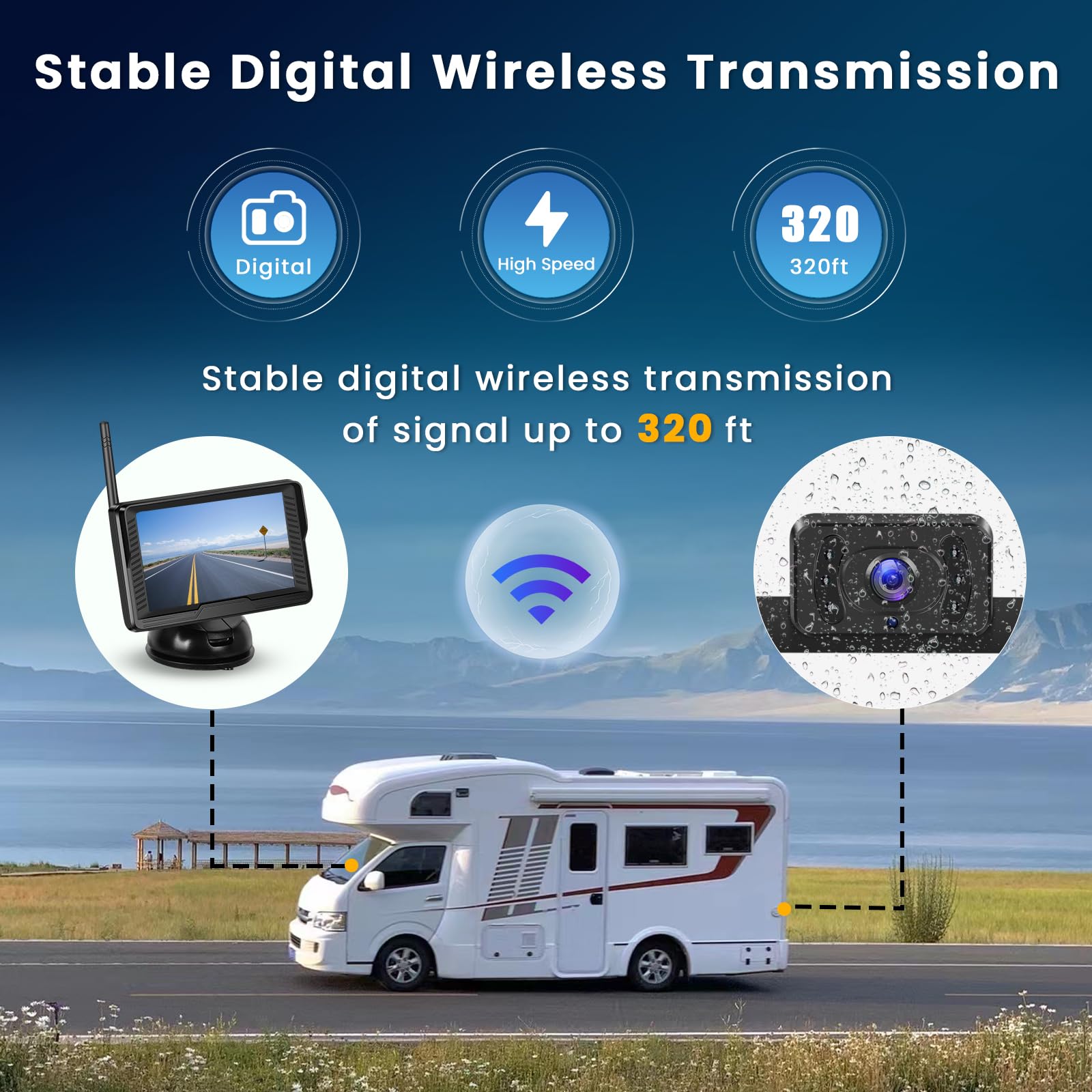 Telecamera Retromarcia Hikity Con Monitor 4,3" - Visione Notturna, Impermeabile, Per Auto E Camion - Foto 2