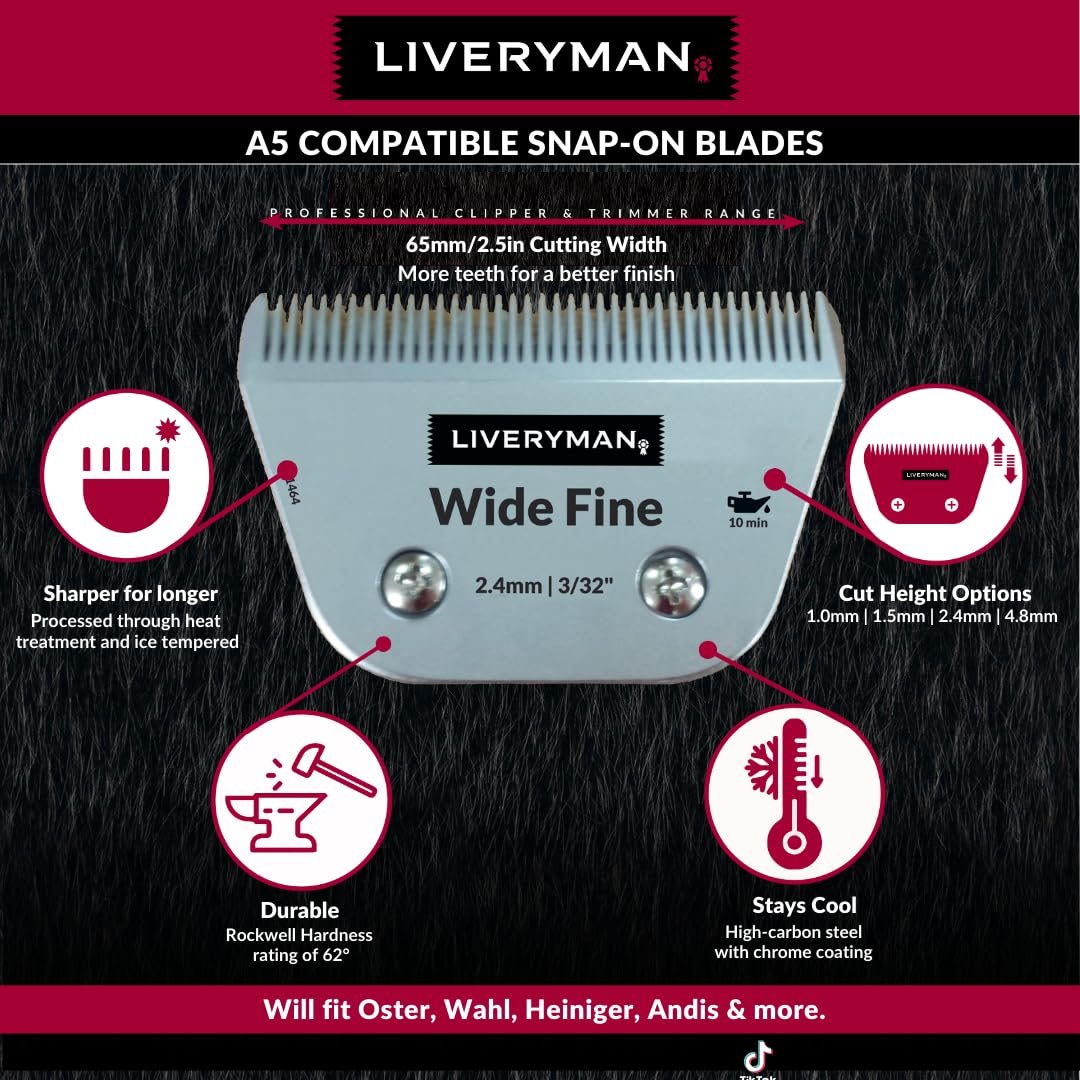 Liveryman Lame de rechange A5 large et fine de 2,4 mm | Hauteur de coupe 3/32"