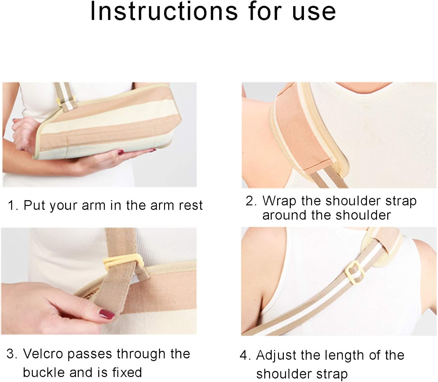 Medical Shoulder Sling, Shoulder Immobilizer, Medical Support Strap for Broken Fractured Arm Elbow Wrist, Adjustable Breathable Arm Sling for Stabilise Arm, Injury Recover