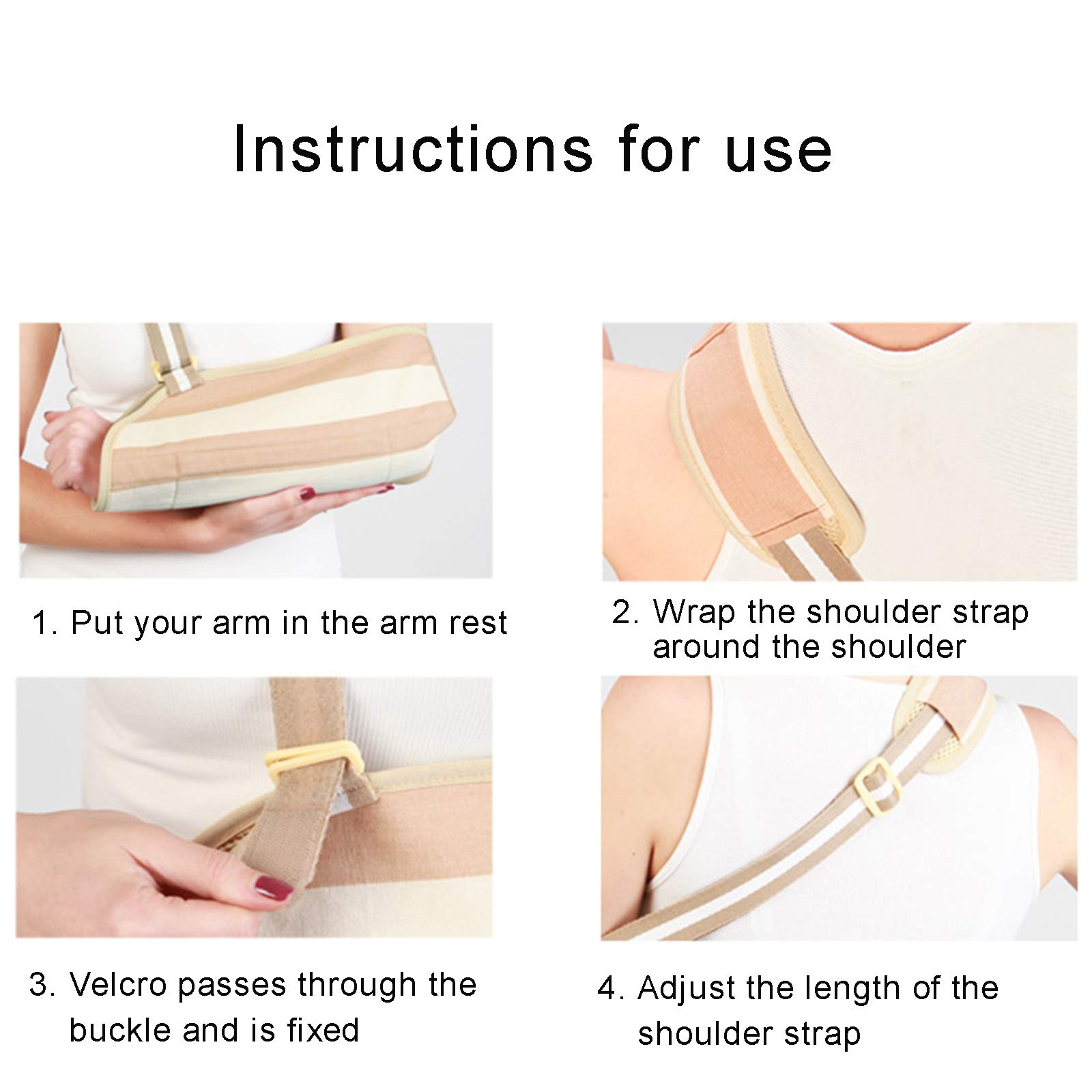 Cabestrillo médico para hombro, inmovilizador de hombro, correa de soporte médico para muñeca de codo de brazo fracturado roto, cabestrillo de brazo transpirable ajustable para estabilizar e
