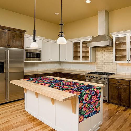 Miniatura 3 de Camino de mesa para fiesta mexicana, decoración del Día de los Muertos, Día de los Muertos, decoración de camino de mesa de lino rústico, fiesta