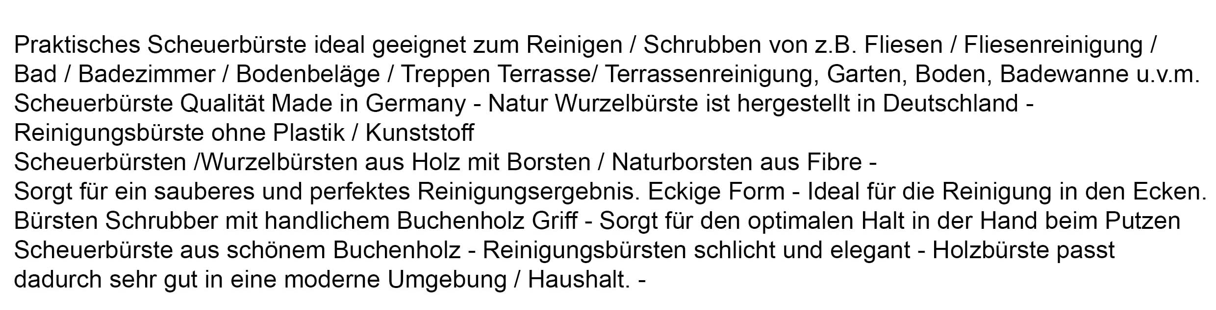 2er Set Scheuerbürste – Wurzelbürste aus Holz mit Naturborsten aus Fibre - Scheuerbürsten, Wurzelbürsten, Hand Schrubber, Putzbürste - Griff aus Holz - Bürsten Made in Germany