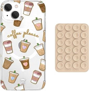 VELVET CAVIAR MagSafe Suction Phone Mount + iPhone 15 Plus Case Bundle - Coffee First