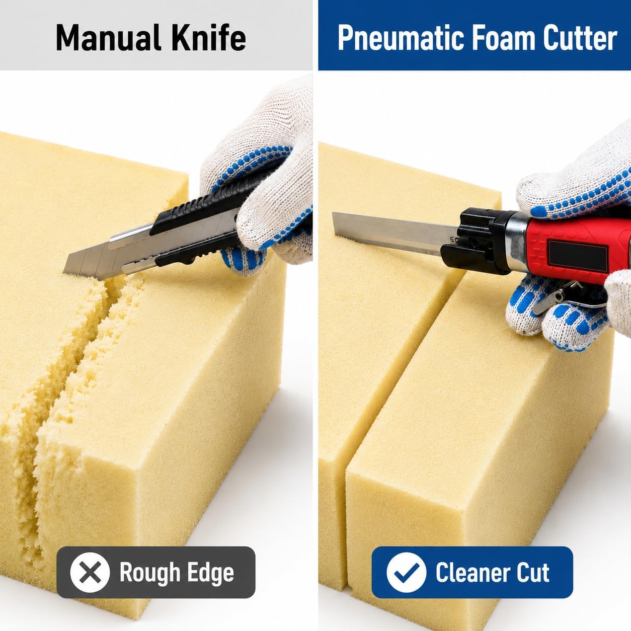 Pneumatic Foam Cutter for PU, EVA and EPE Foam