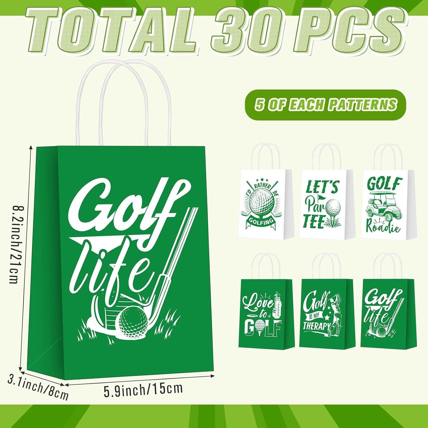 Resholder 30 Pcs Golf Gift Bags with Handles Golf Party Favors Bags image 2