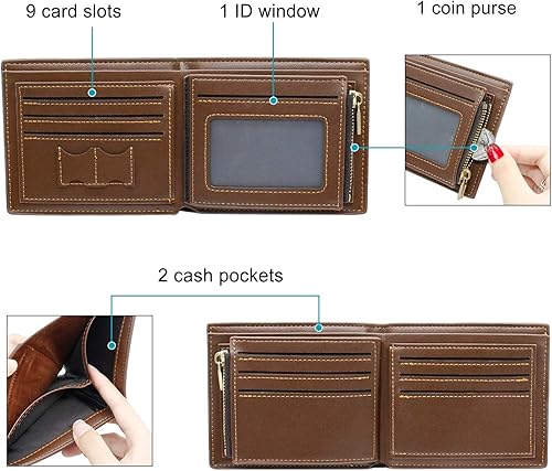 Miniatura 3 de Carteras grabadas personalizadas foto cuero cartera hombres,marido,papá,hijo,regalos personalizados, cartera Rfid, Estándar, Estilo 4 - Horizontal