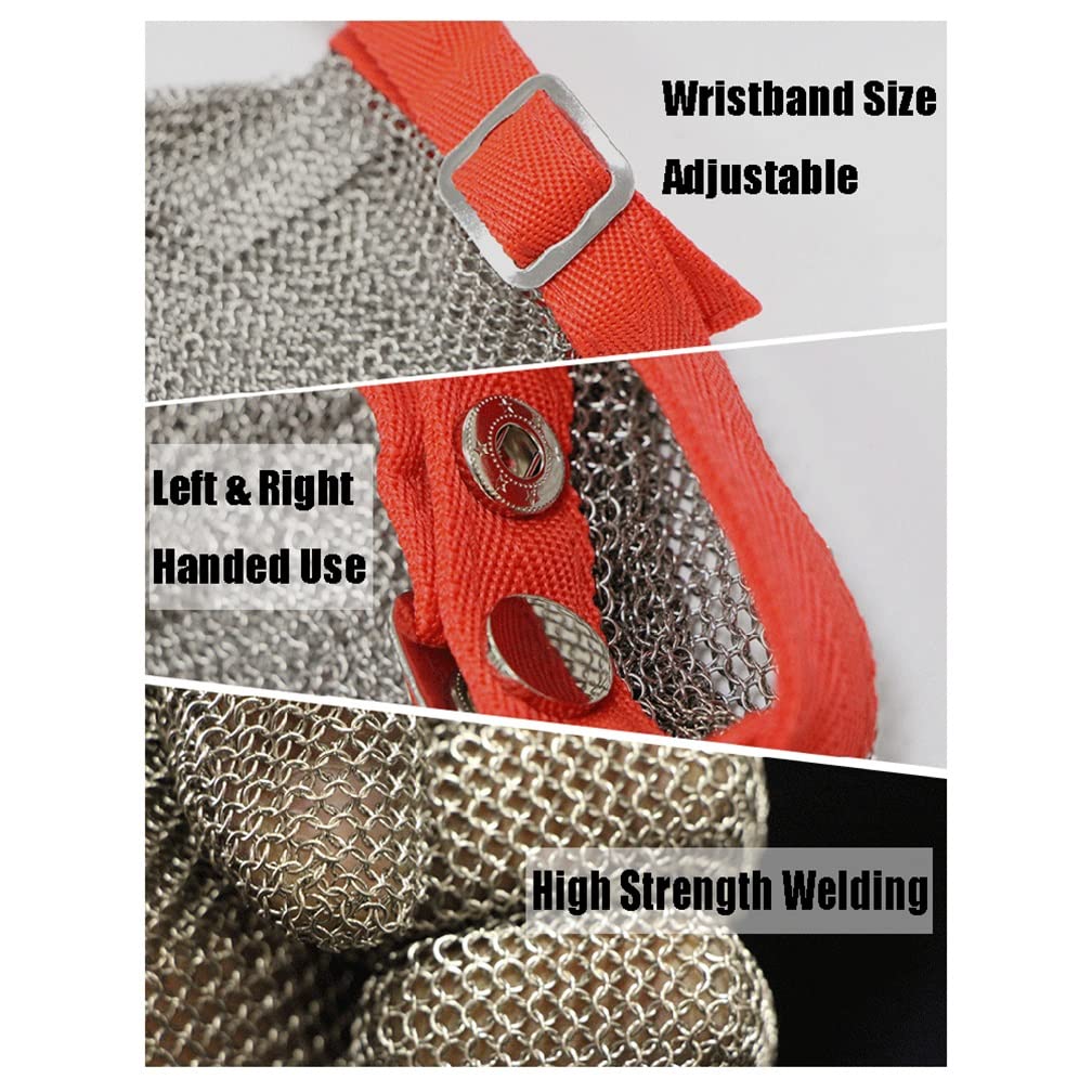 Guantes de trabajo Guantes Anticortes Grado Alimenticio Cocina Carnicero Procesamiento De Carne Guantes Resistentes A Cortes, Protección De Nivel 5 Seguridad (Size : 1 Piece/S)