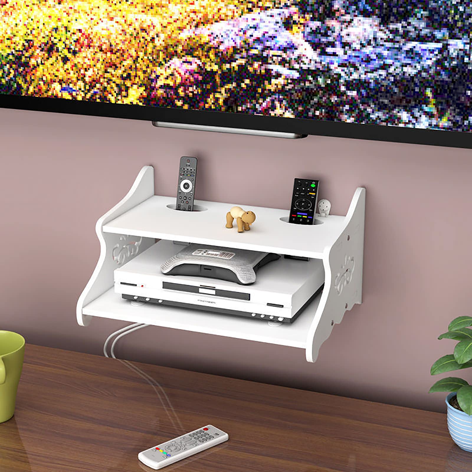 Buy Floating Shelves Used For TV Components,WIFI Router Storage Shelf