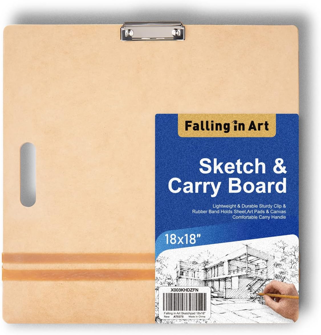 Falling in Art 13X17 & 23X26 Sketch Board Set, Drawing Tote Board for Artists with Sturdy Clip and Rubber Bands, Portable Art Clipboard for Classroom and Studio Drawing