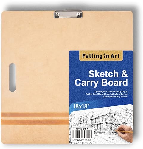 Miniatura 8 de Falling in Art Tablero de dibujo de 14 x 18 pulgadas, tablero de dibujo para artistas con clip resistente y bandas de goma, portapapeles de arte