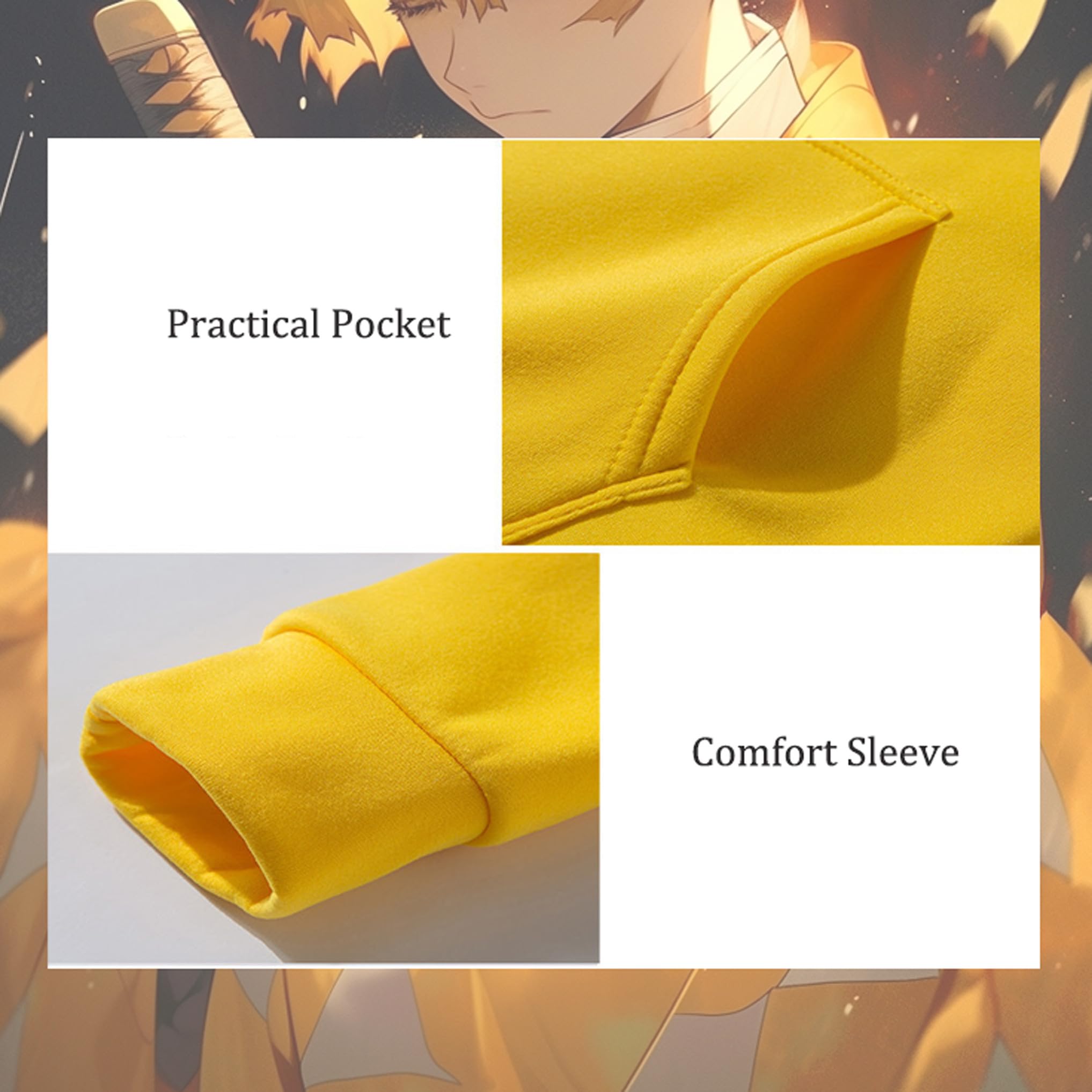 Anime Sweat à Capuche imprimé Hommes Femmes Harajuku Pullover à Manches Loog Unisexe décontracté