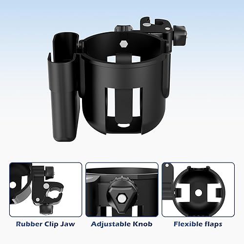Miniatura 5 de Soporte para teléfono y taza de scooter de movilidad para scooter, rodillos, andador, silla de ruedas