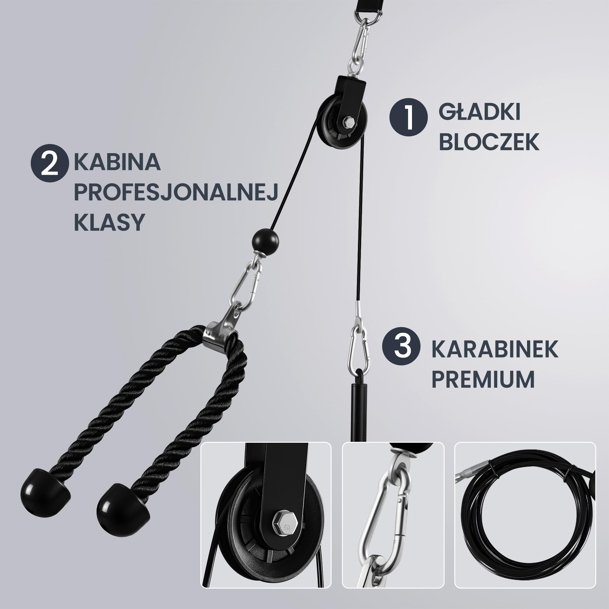 Ultrasport Wyciąg Linowy do Ćwiczeń Urządzenie do Latzugu i Tricepsów do Domu System Linkowy, Stacja Siłowa z Wyciągiem, Wieża Kablowa, Pulley System, Lat Pulldown