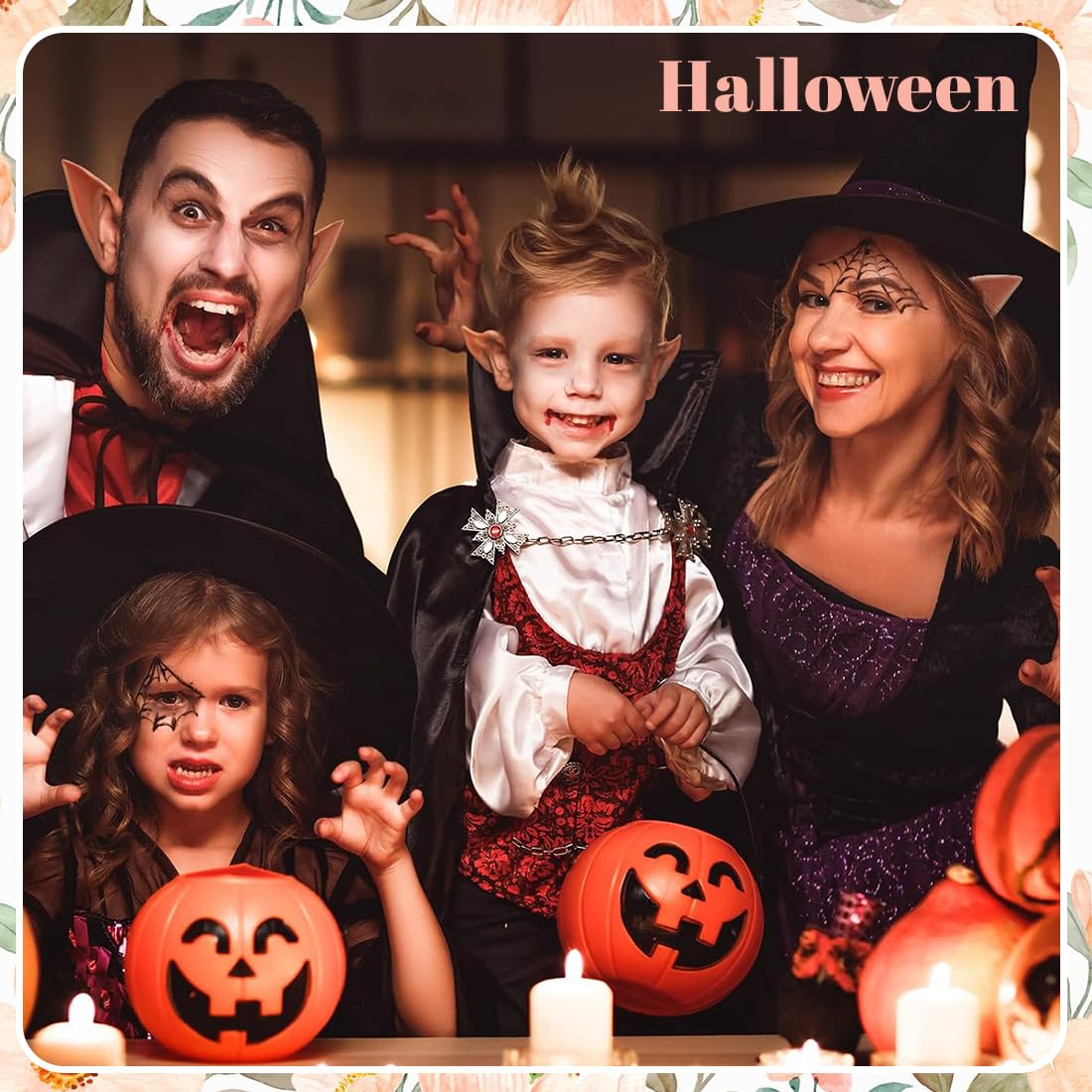 Uszy Elfów, 8 szt. Uszy wróżki ucha Elfa, Uszy Elf Cosplay Uszy Chochlik, z 1 koroną kwiatów, do Cosplay Halloween Karnawał Maskowy