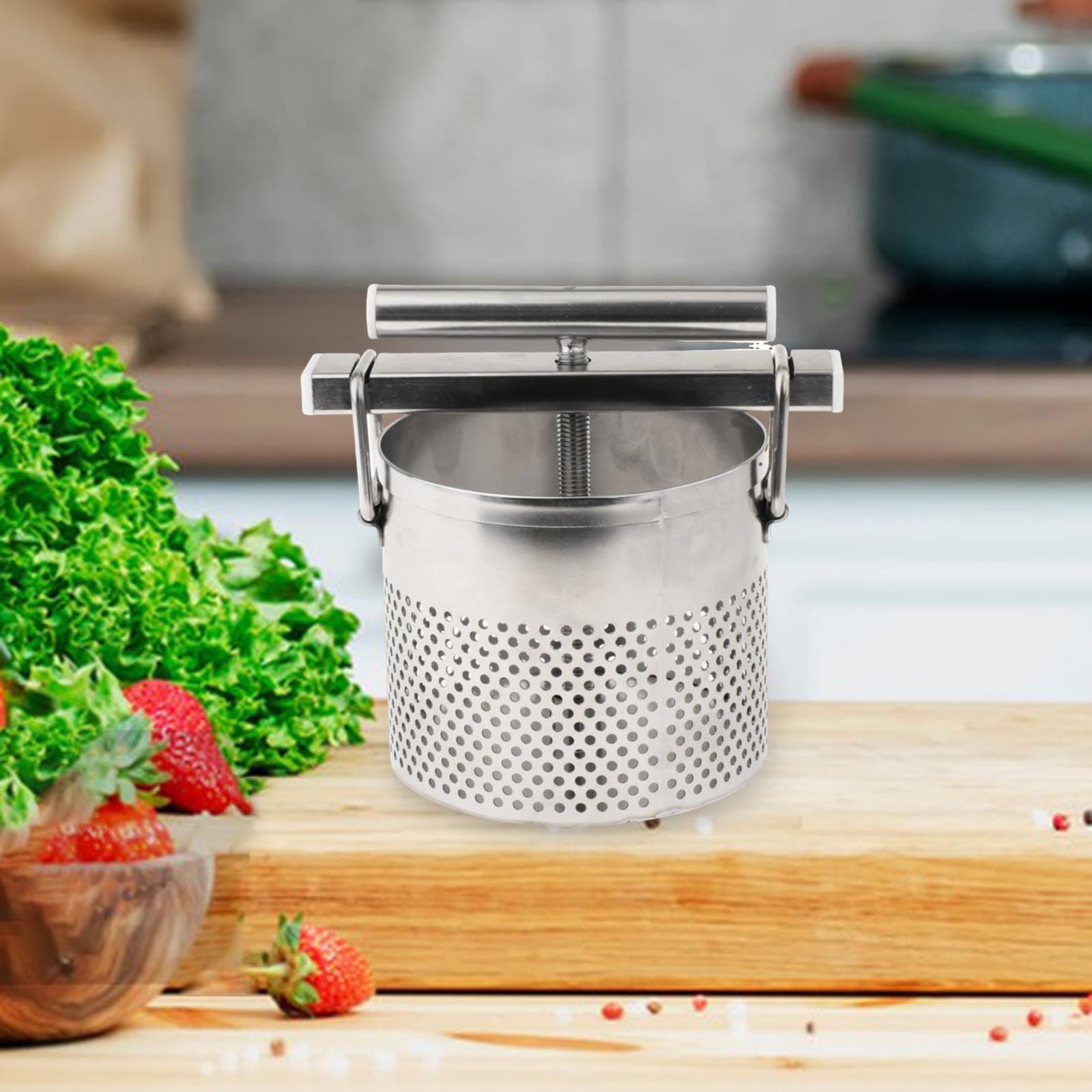Manuelle Gemüse-Trockenpresse, 0,8 l, Edelstahl, für Teigtaschenfüllung und Fleisch