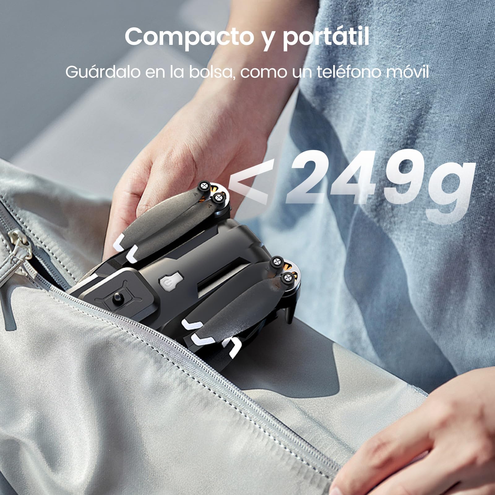 Drone Plegable con Cámara 1080P para Adultos, Cuadricóptero RC con Pantalla HD de 4,3″, Motor sin Escobillas, Evitación de Obstáculos, Flujo Óptico, 2 Baterías, Regalo para Principiantes
