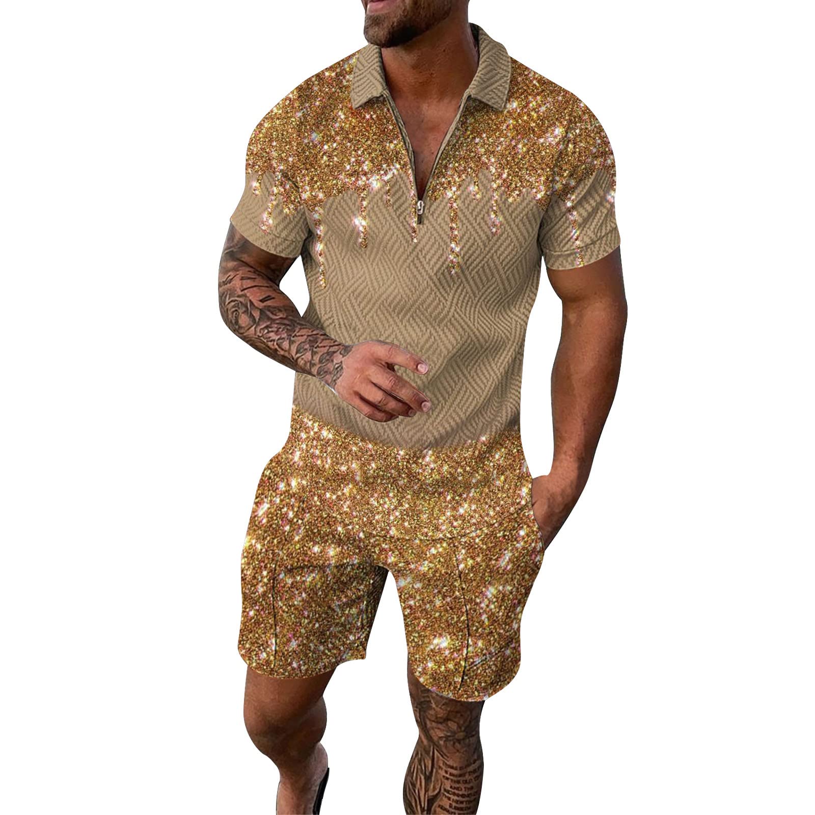 Trainingspak voor heren, joggingpak, zomer, tweedelige set met T-shirt met korte mouwen en shorts met mannelijke print, erotische print en leggings, wit, 3XL Trainingspak voor heren, joggingpak, zomer, tweedelige set met T-shirt met korte mouwen en shorts met mannelijke print, erotische print en leggings, wit, 3XL