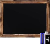 Vista 25 de HBCY Creations Pizarra de tiza de pared con marco de madera maciza blanqueada de 11" x 17", superficie magnética, decoración para el hogar, menús
