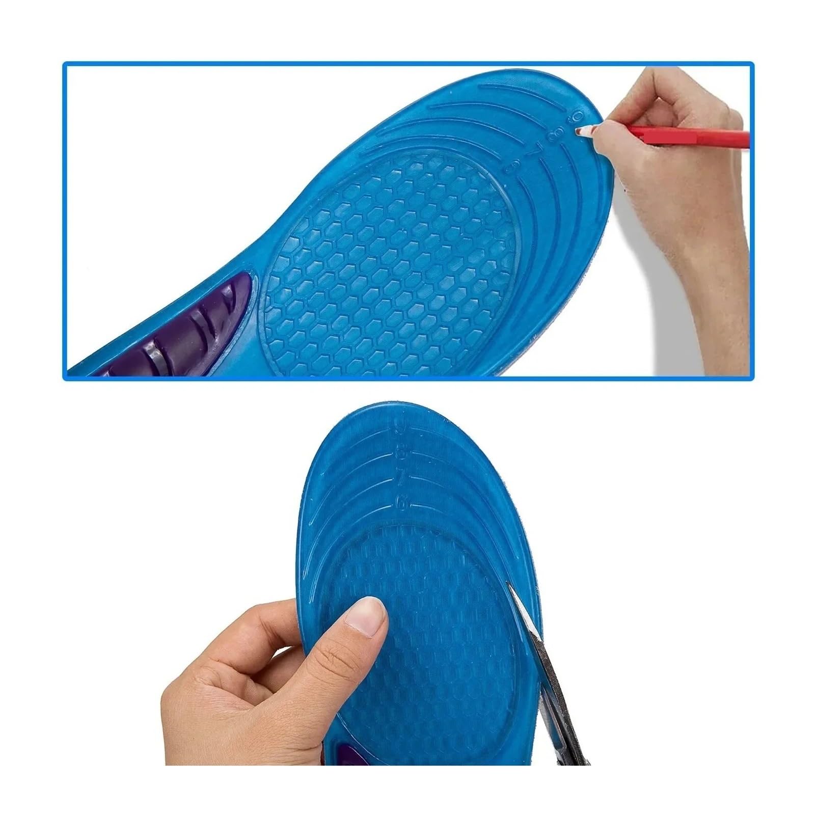 Plantillas De Soporte 1 par de plantillas ortopédicas masaje for soporte arco for hombre y mujer, almohadilla Gel antideslizante silicona Unisex for calzado deportivo con absorción impacto
