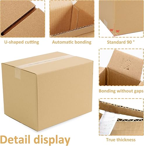 Miniatura 2 de Paquete de 20 cajas de cartón corrugado de 9 x 5.1 x 6.3 pulgadas, para almacenamiento y envío, cajas para embalaje de paquetes para pequeñas