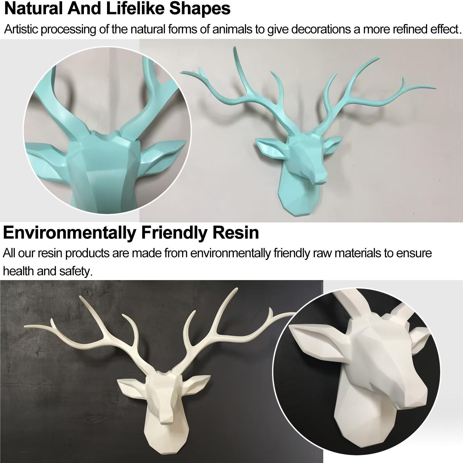 Decorazione da parete 3D a forma di testa di cervo, motivo geometrico con teschio di cervo, per corridoio, soggiorno, bar