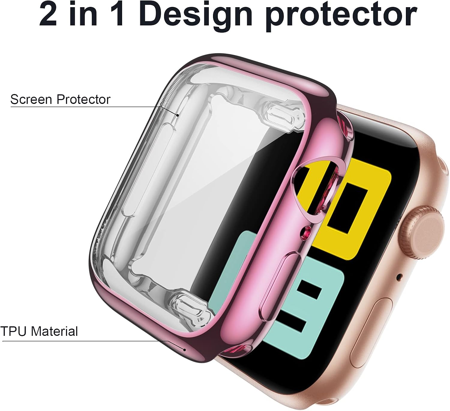 5 Pack Screen Protector Case Compatible with Apple Watch Series 3 42mm, Haojavo Soft Plated TPU Full Protective iWatch Case Cover for Apple Watch Series 3/2/1 42mm Accessories