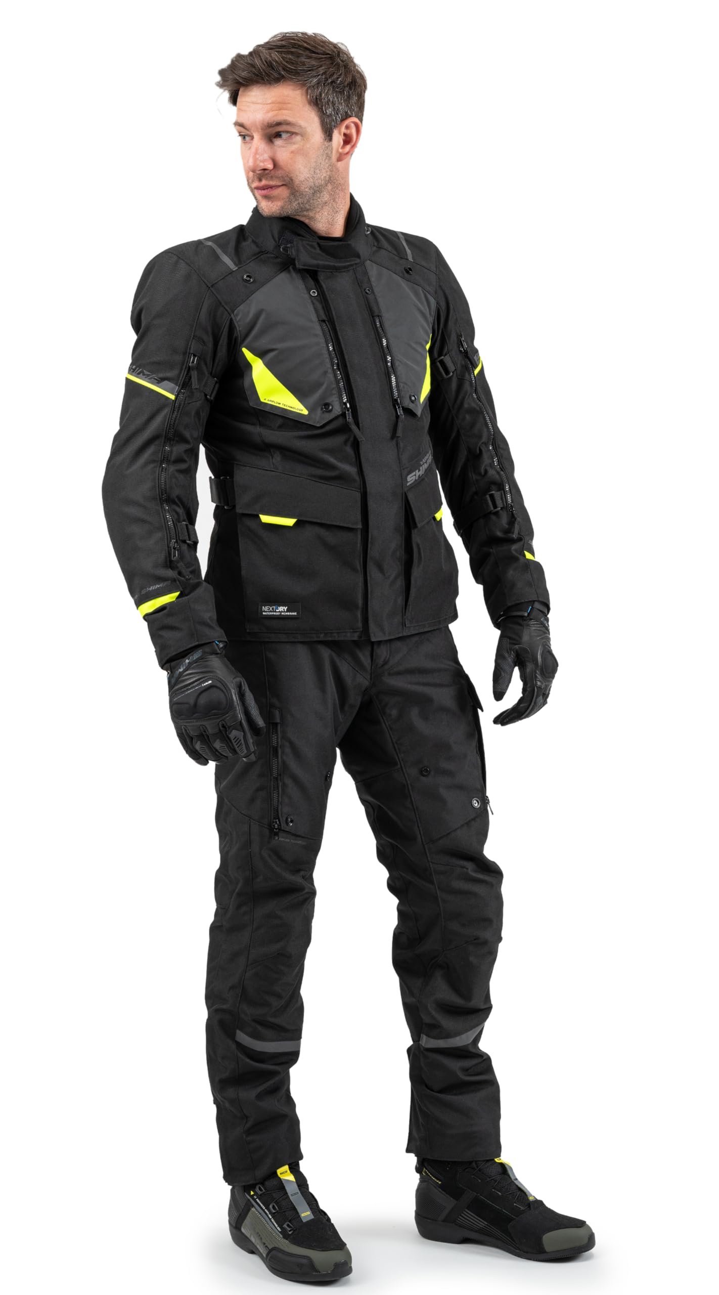 SHIMA Runner Tuta Giacca Pantalon Moto Uomo 4 Stagioni AIRFORCE Paraschiena Protezioni Invernale Leggero