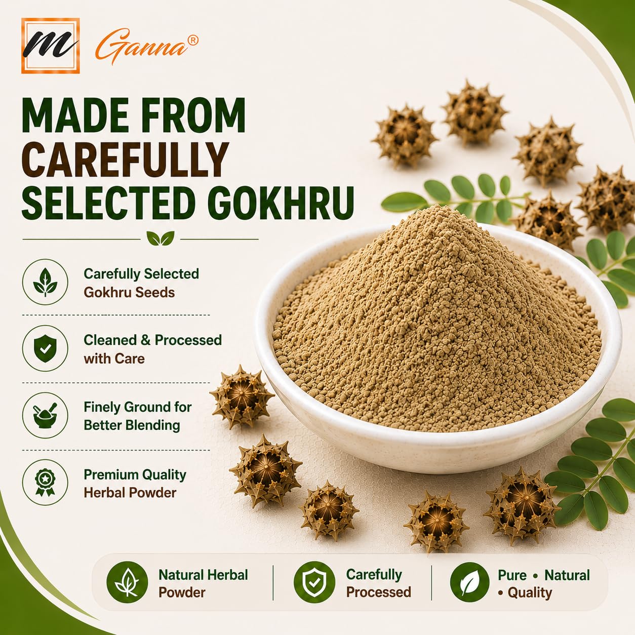 100% Natural Gokhru/Tribulus Terrestris Powder for Skin and Health Care 0.22 LBS / 100 GMS — Amazon image 4