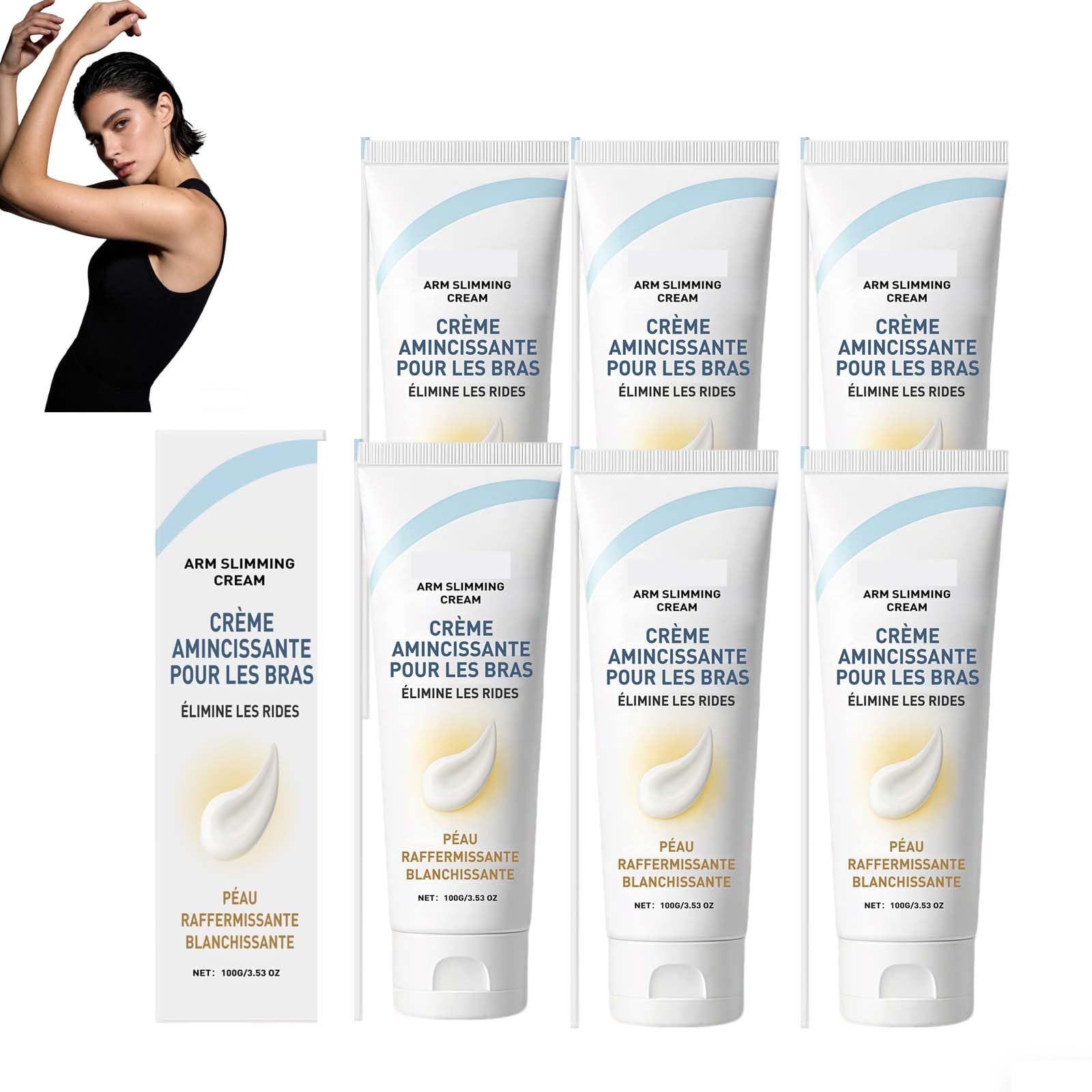 Crema reafirmante para los brazos, crema hidratante antiedad para cuerpo y cuello, loción hidratante y reafirmante con colágeno, suave para uso diurno y nocturno (PCS6)